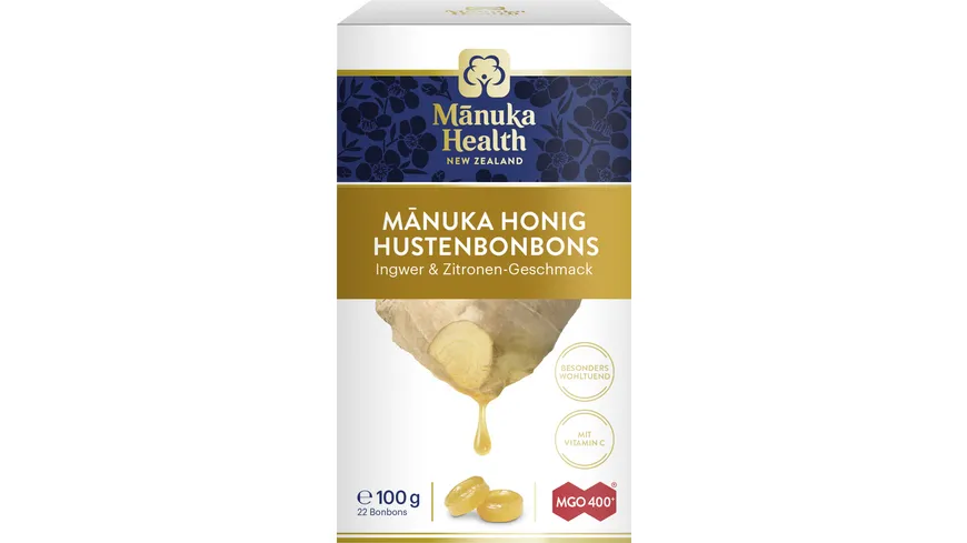 Manuka Health Manuka Honig Hustenbonbons Ingwer Zitrone MGO400+ 100 g