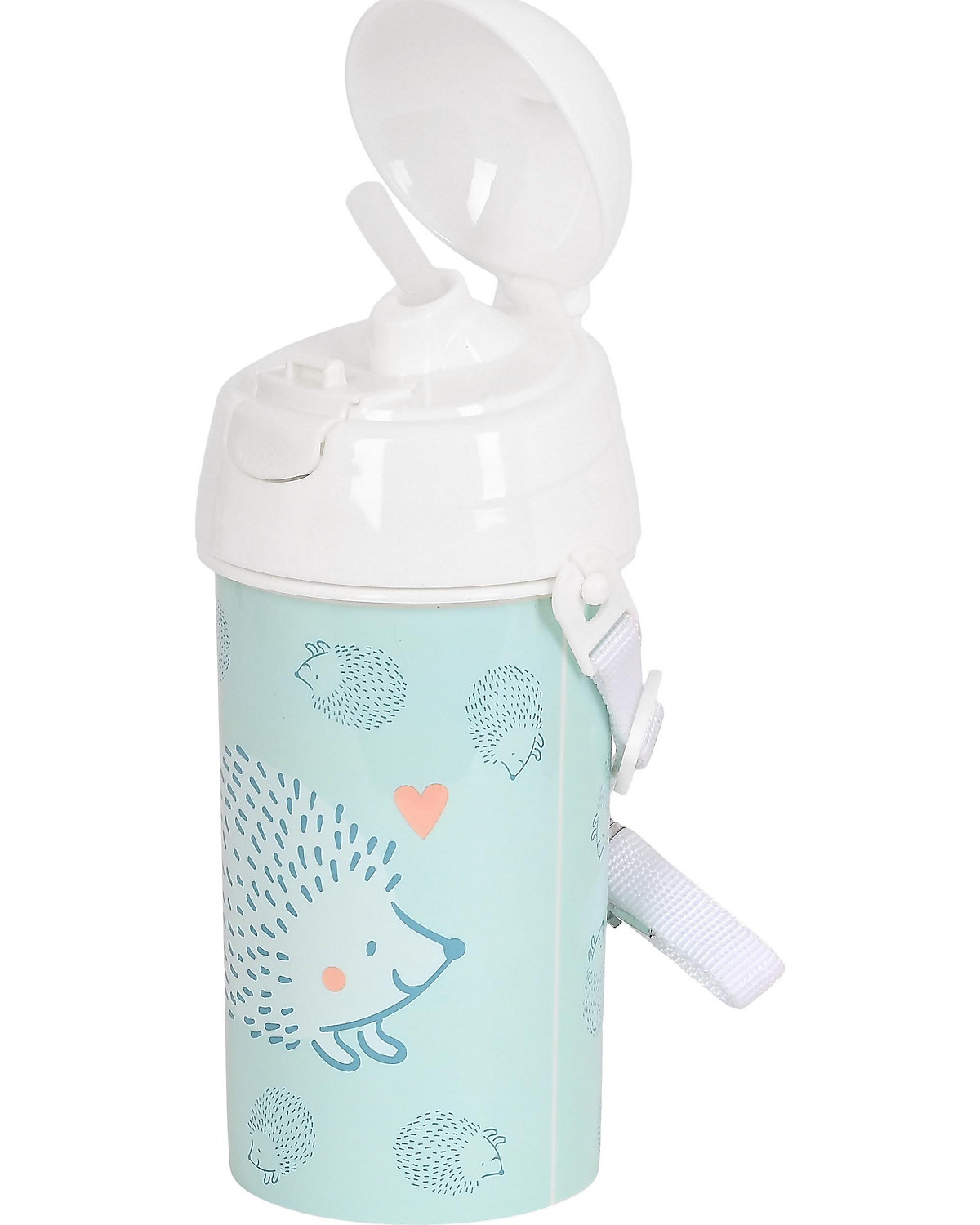 Trinkflasche Igel, automatische Öffnung, inkl. Halm, 500 ml