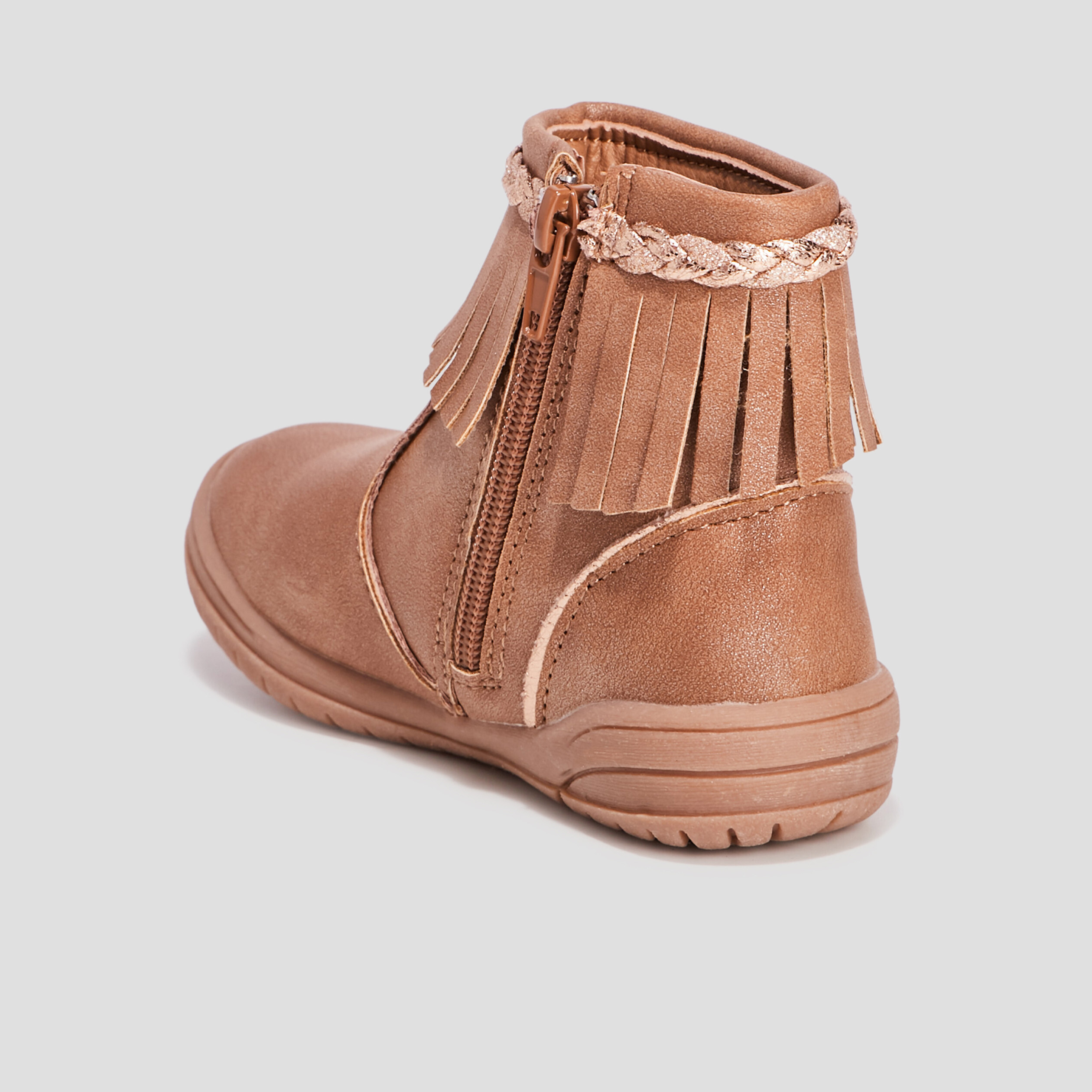 Bottines avec franges camel fille | La Halle