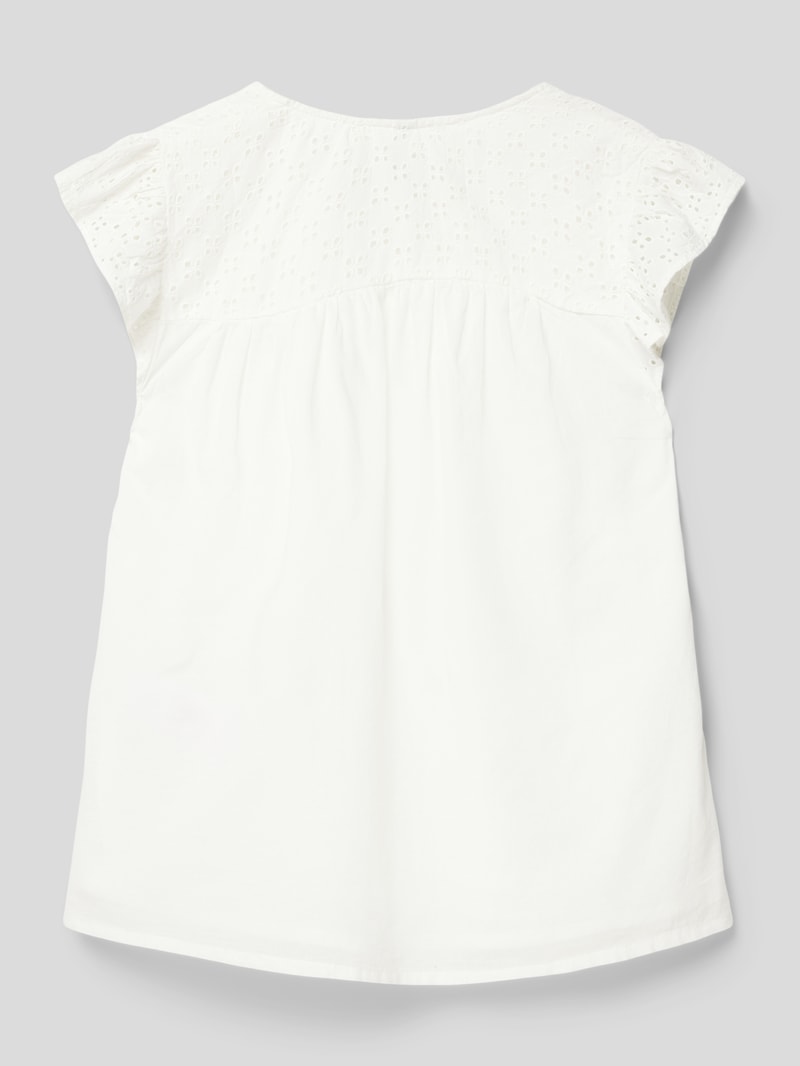 Blusenshirt aus Baumwolle mit Label-Detail Modell 'HILARY' in offwhite