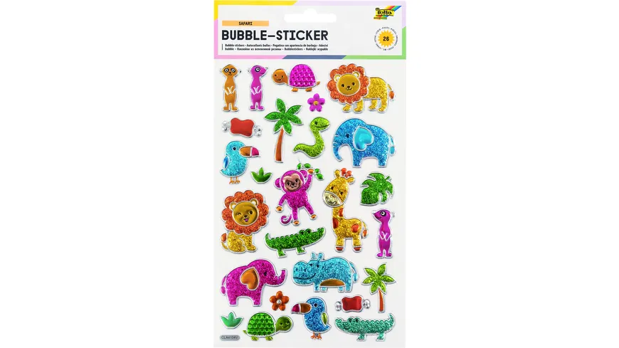 folia Bubble-Sticker SAFARI 14x21cm