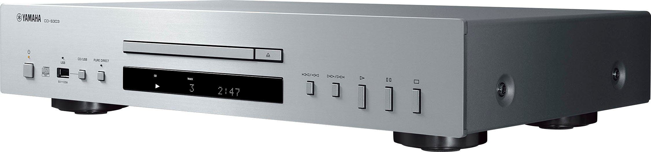 Yamaha CD-S303 CD-Player (CD, Display mit Uhranzeige, Displaybeleuchtung, USB-Aufnahme)