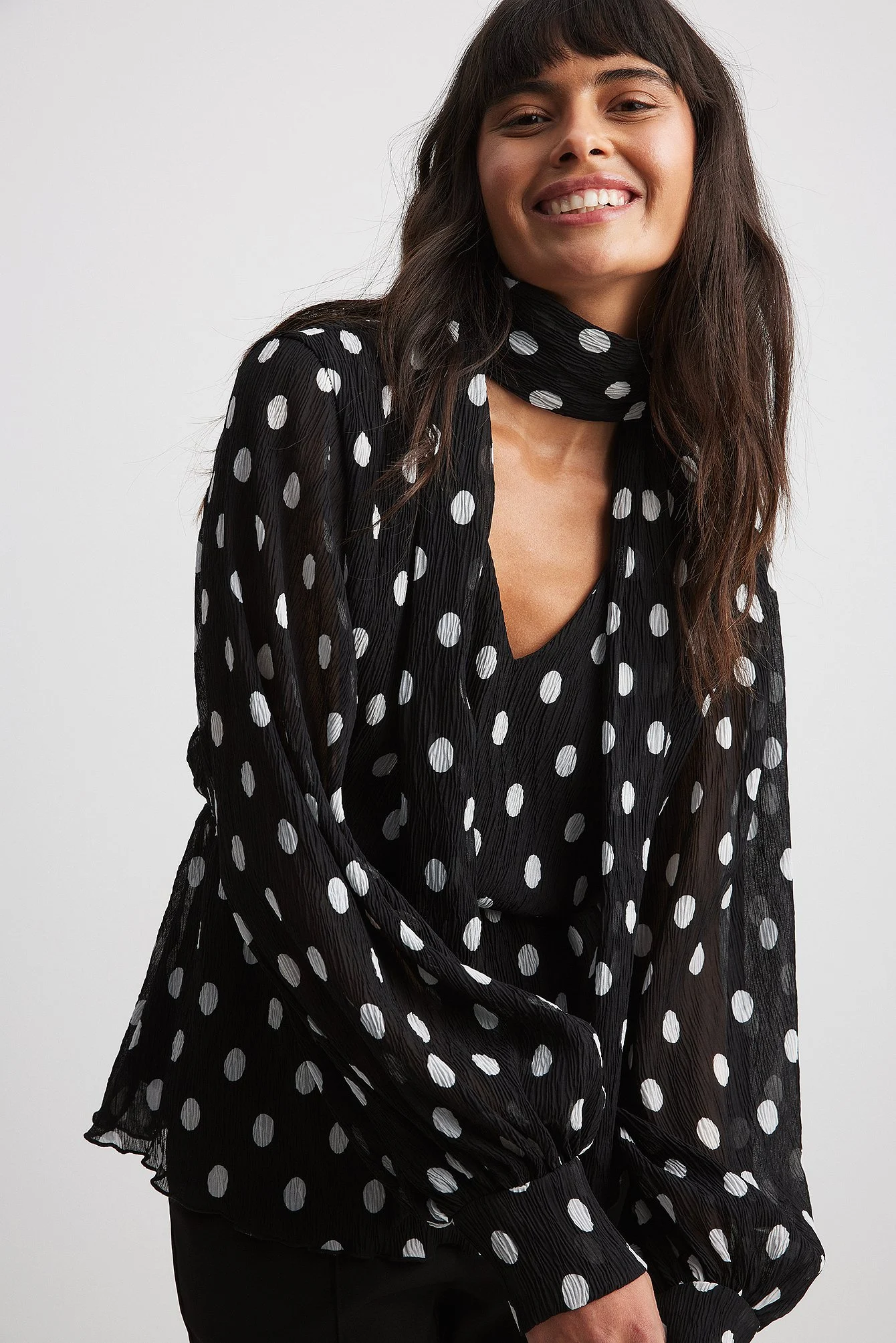 Chiffonbluse mit Schaldetail