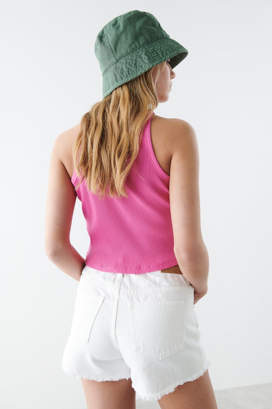 I&e low denim shorts