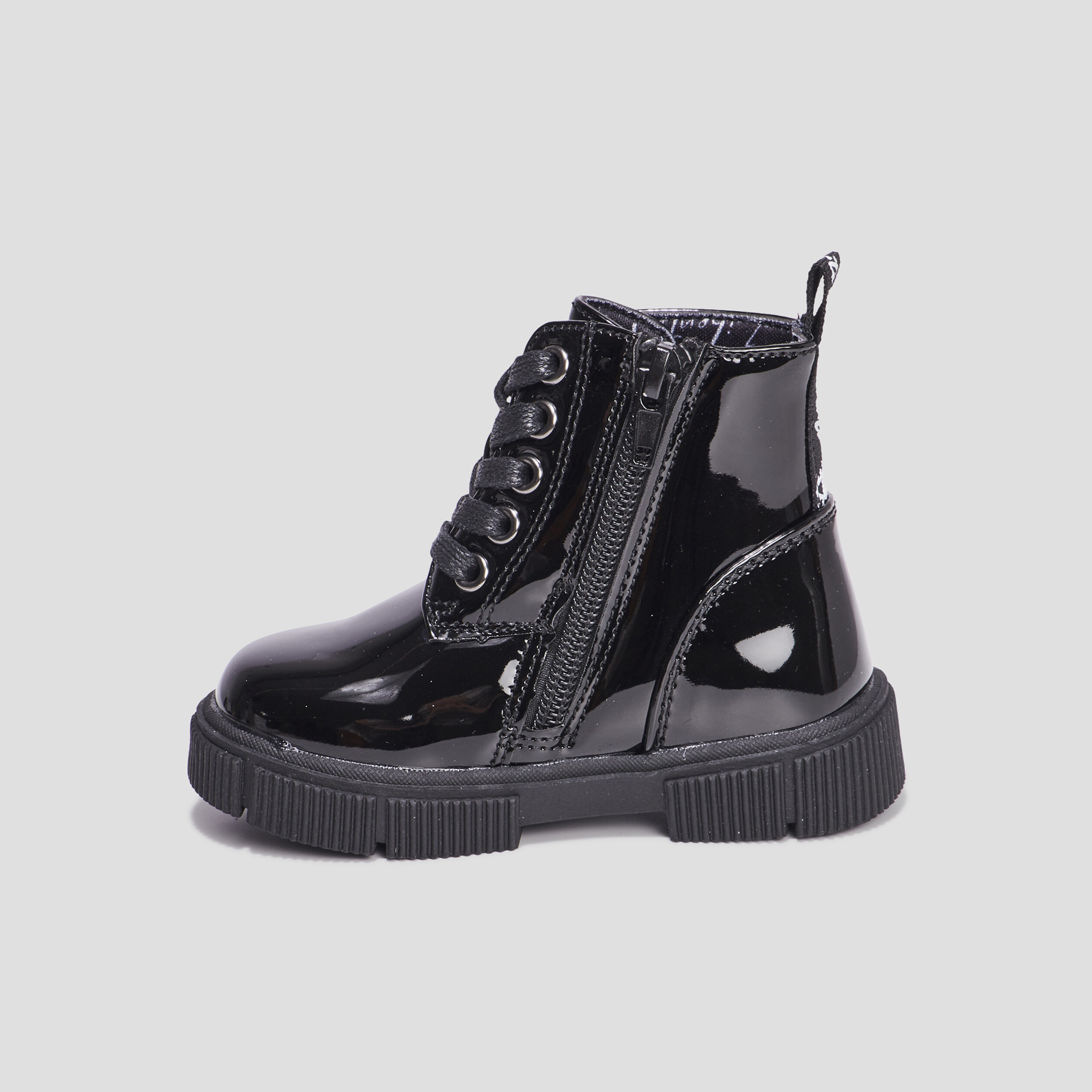 Bottines vernies à lacets Liberto noir bébé fille | La Halle