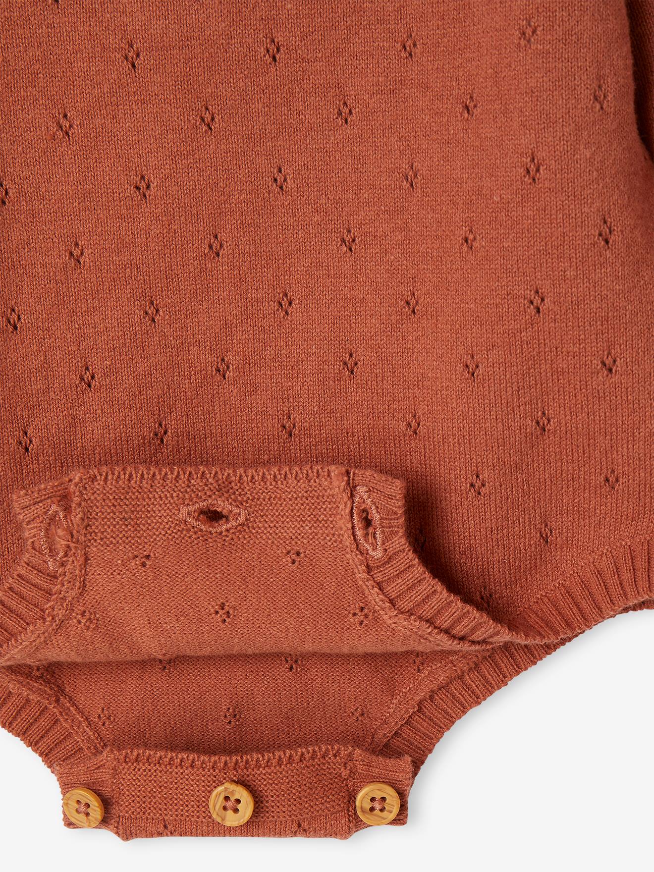 Vertbaudet Baby Strick-Body mit langen Ärmeln - terrakotta farbe