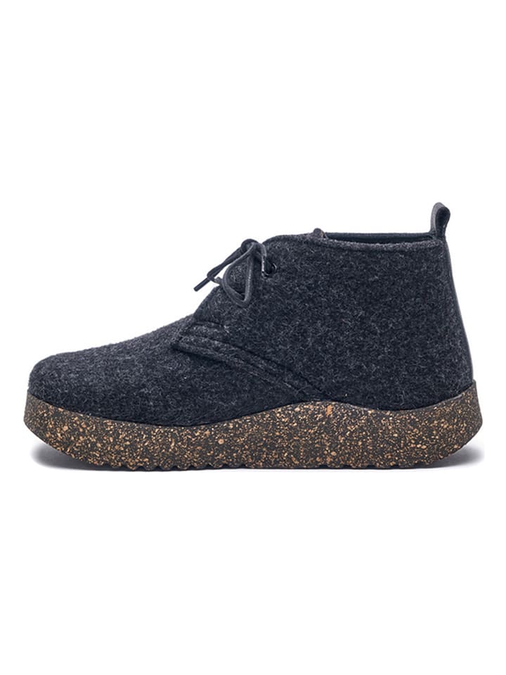 Comfortfusse Woll-Schnürschuhe in Anthrazit günstig kaufen