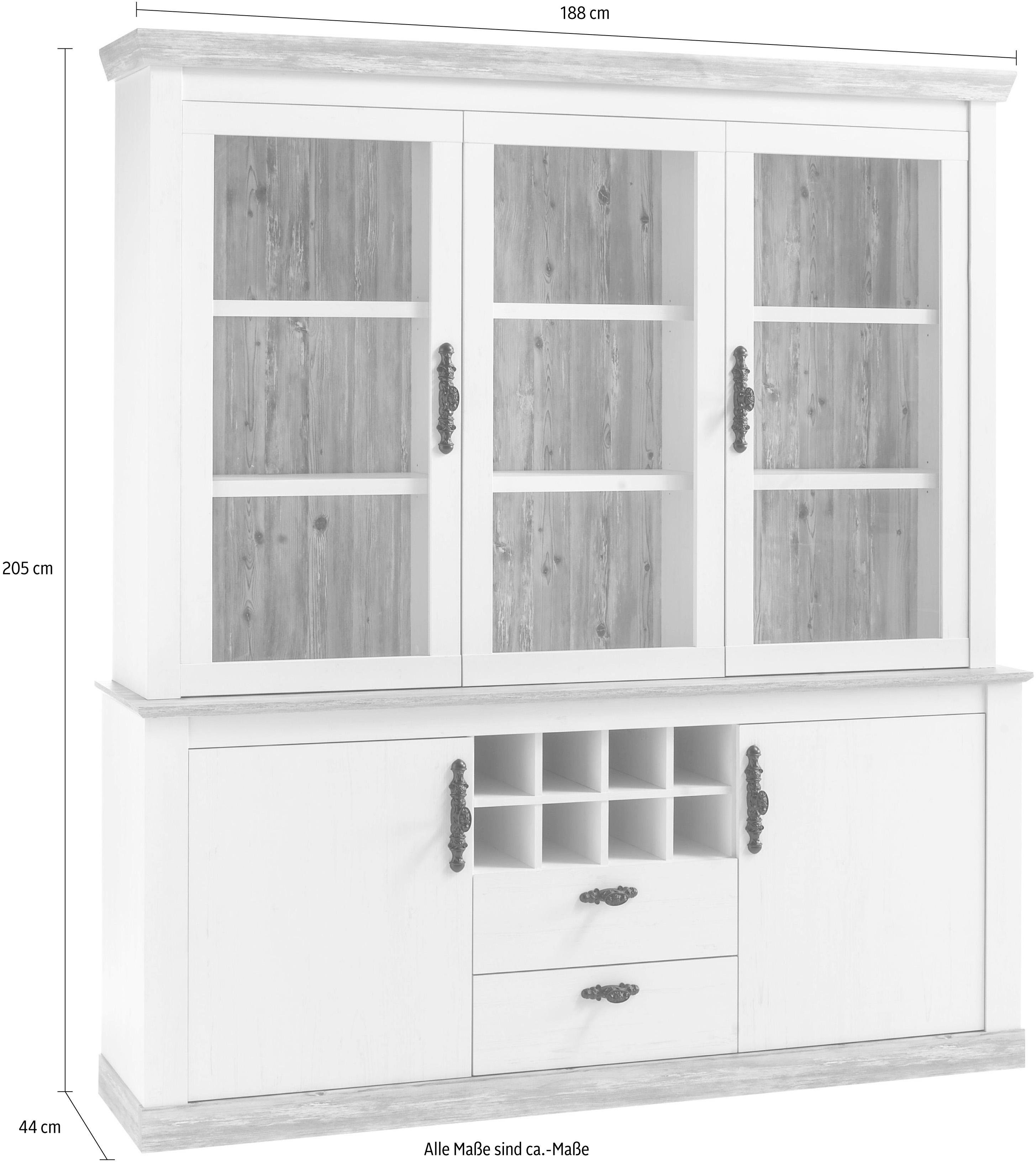 Home affaire Buffet Florenz im romantischen Landhaus-Look, Höhe 205 cm