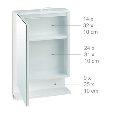 relaxdays Badezimmerspiegelschrank Badspiegelschrank mit Steckdose