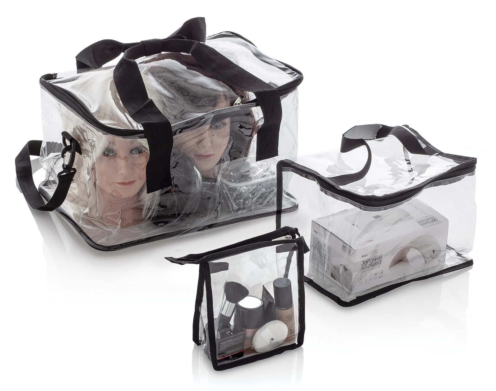 Kosmetex Kosmetikkoffer 18x9x20 cm Kosmetiktasche, Kulturbeutel, Transparent