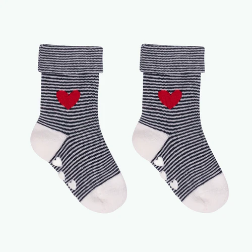 Little Heart Socks - White Baby Sock Pack