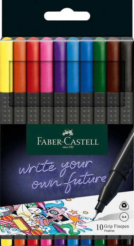 Faber-Castell Grip Fineliner 0,4 mm Farbig sortiert 10 Stück