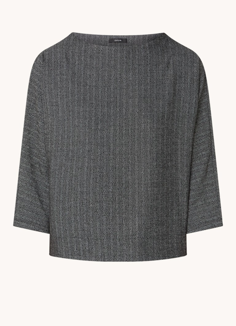 OPUS Gisha top with standing collar and fishbone design
