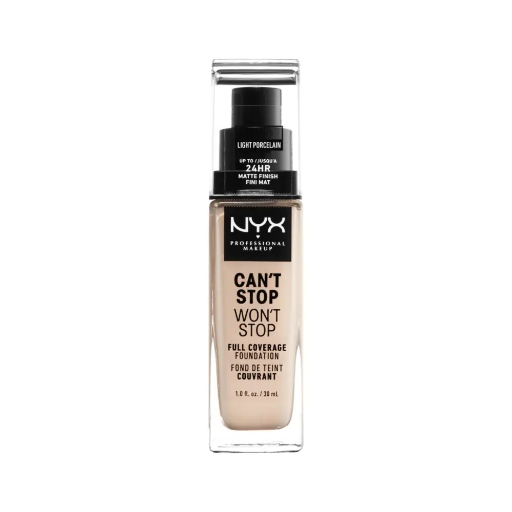 NYX Cant Stop Wont Stop Light Porcelain Foundation makiažo pagrindas