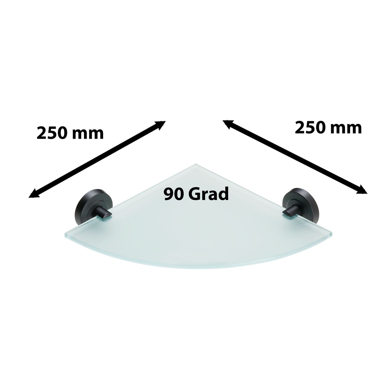 Weles AMARE Eck Regal Glasablage, schwarz