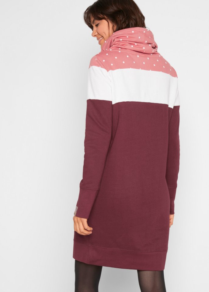 Sweatkleid mit großem Kragen