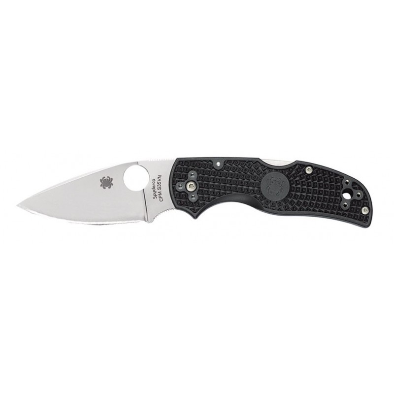 Spyderco Native 5 C41 C41PBK, Taktisches Messer, glatte Klinge, militärische Klappmesser.