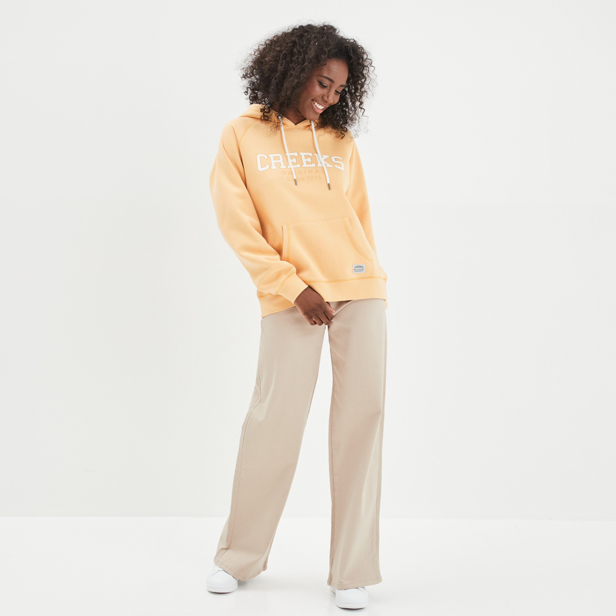 Sweat à capuche hoodie jaune clair femme | La Halle