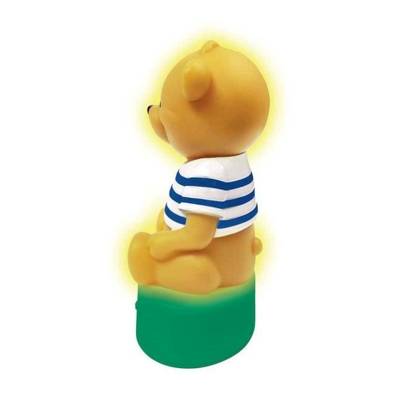 Compteur d’histoires Ourson en 3D avec veilleuse, musiques et variation de couleurs 17cm (Français) vert
