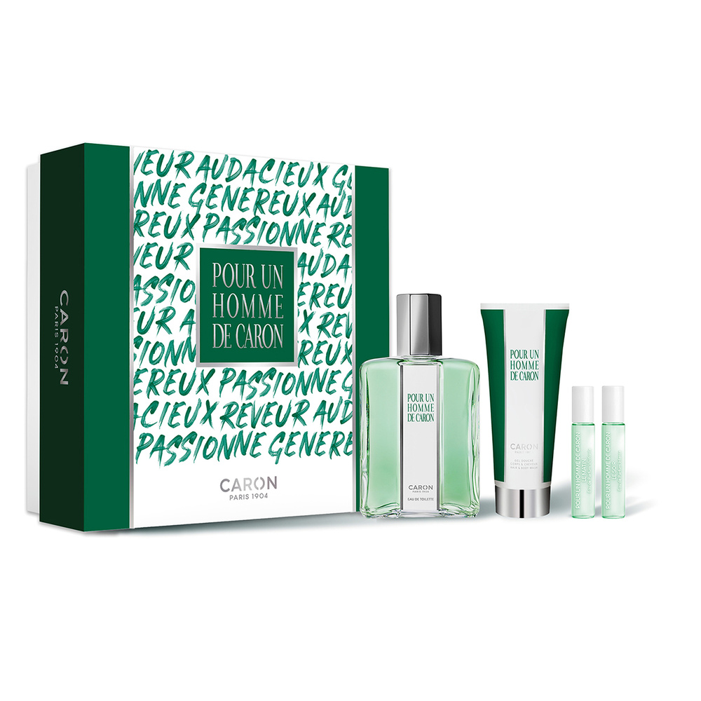 Caron POUR UN HOMME DE CARON EDT V125ml + GD 75ml + 5ml PUH LE MATIN + 5ml PUH LE SOIR COFFRET