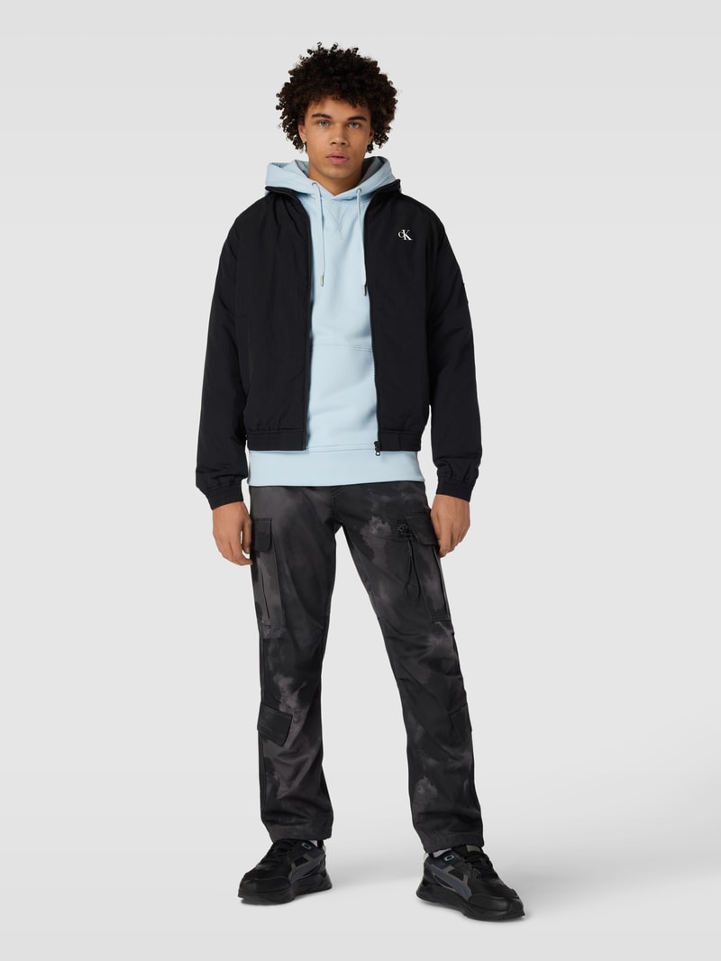 Blouson mit Logo-Print und Eingrifftaschen in black