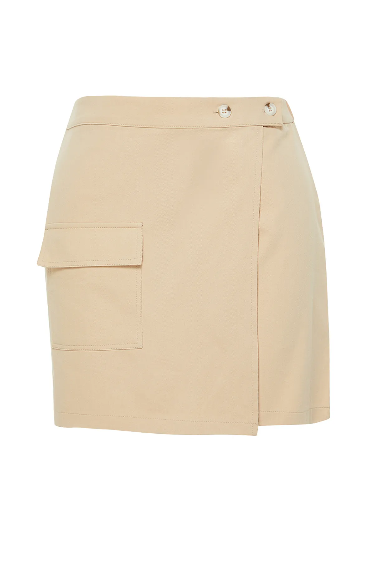 Trendyol Curve  Nerzfarbener Gabardine-Minishortsrock TBBSS24AP00014