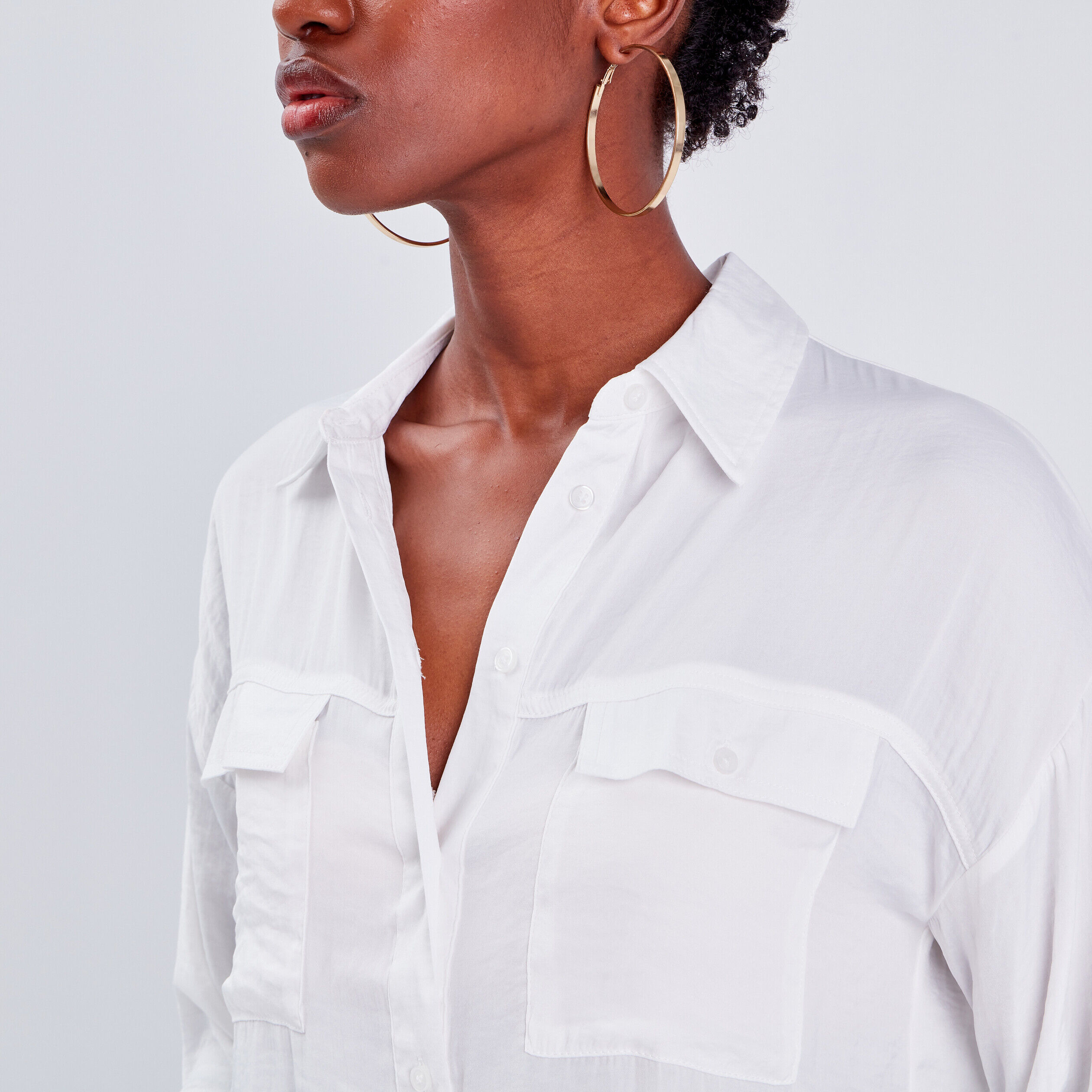 Chemise manches longues ecru femme | Cache Cache