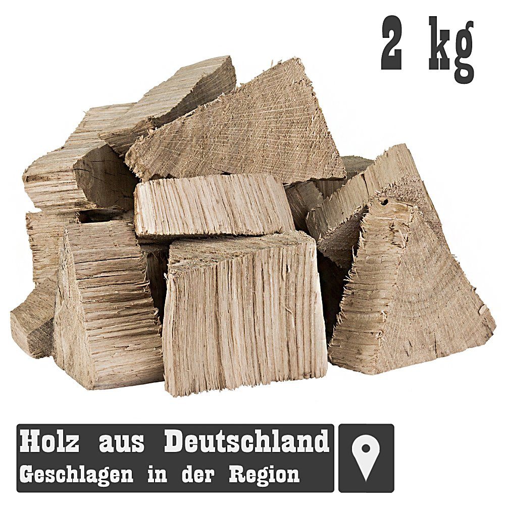 Grillmaster Räucherspäne Räucherklötze 2kg Eiche Chunks Räuchern Smoken BBQ Grill Feuer, 2 kg