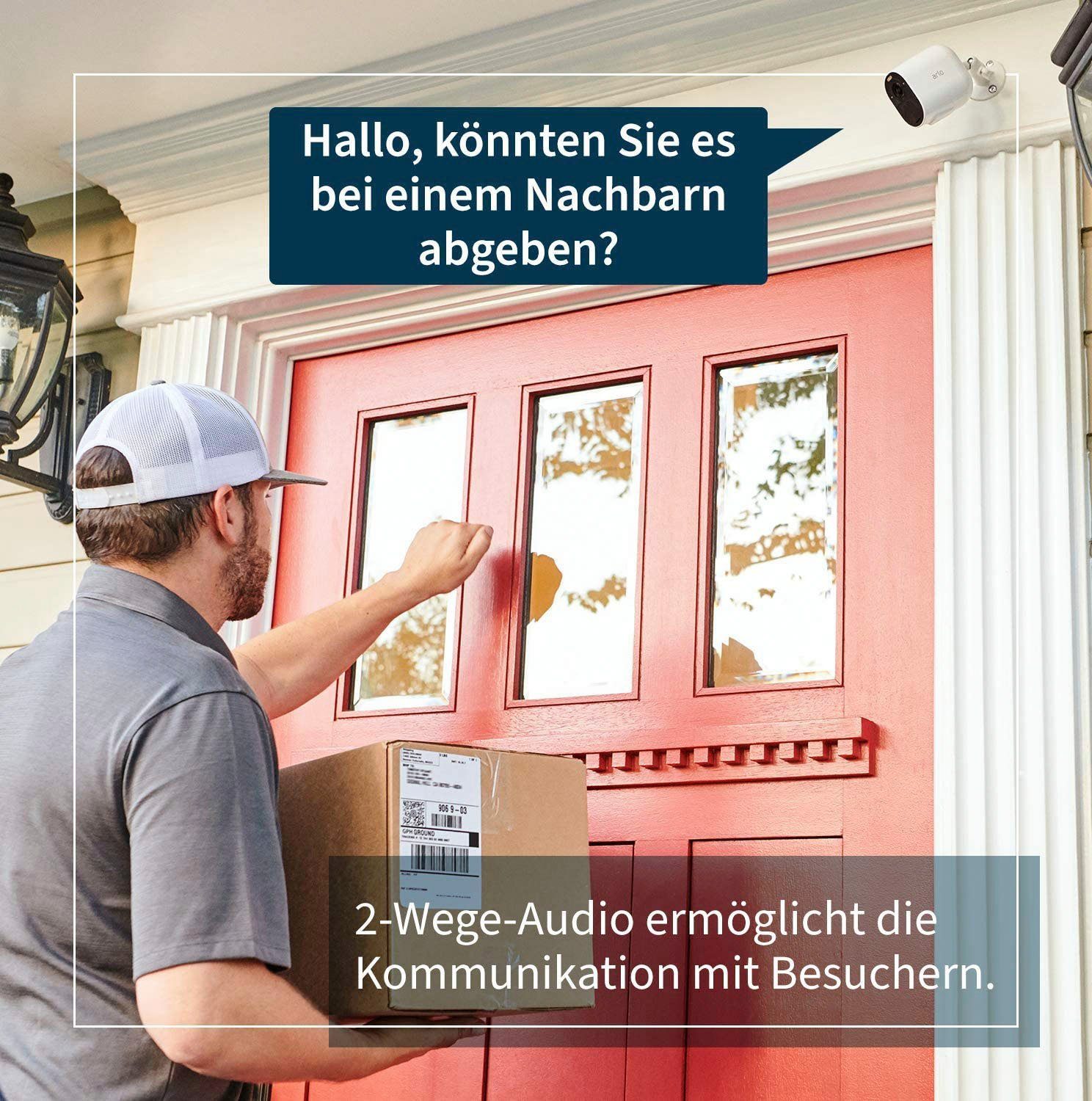 ARLO Arlo Essential Spotlight-Kamera-Set Überwachungskamera (Außenbereich, Innenbereich, Set, 4 x Arlo Essential Spotlight-Kamera, Reichweite bis 91,4 m)