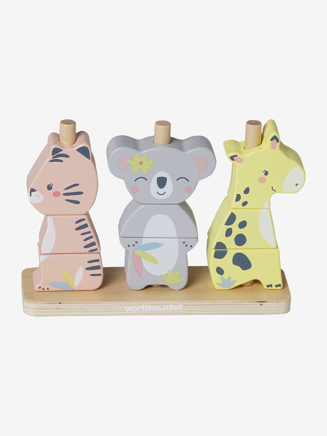 Animaux à empiler KOALA en bois FSC® rose