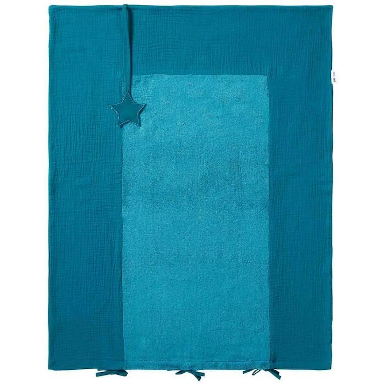 Housse pour matelas à langer en gaze de coton Vert Paon TU vert