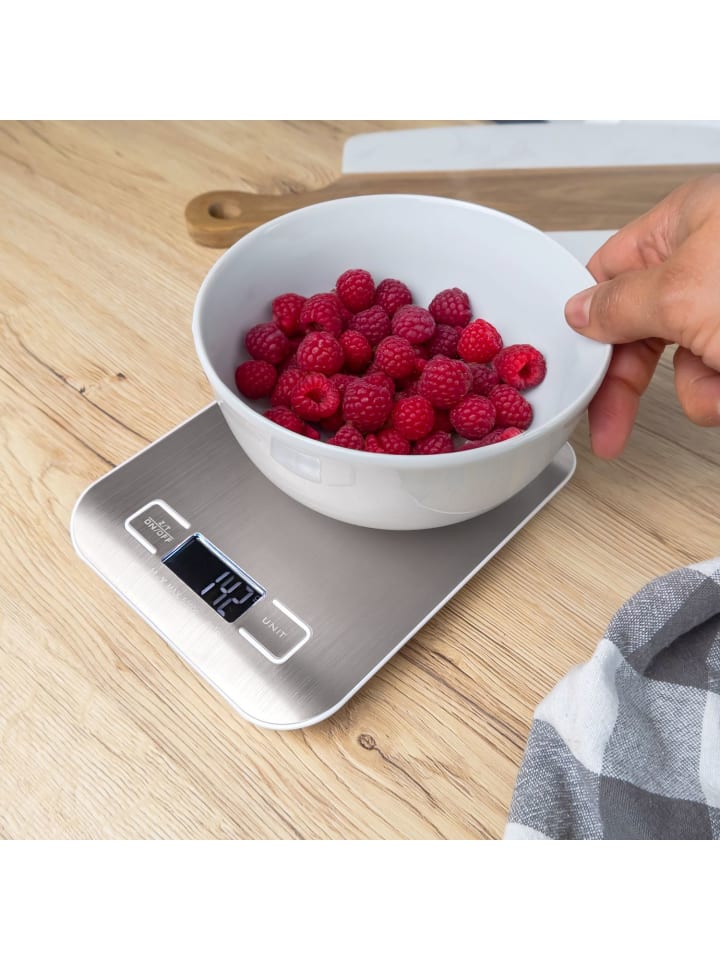 Intirilife Digitale Küchenwaage - 5kg Elektronische Waage in SILBER günstig kaufen onesize