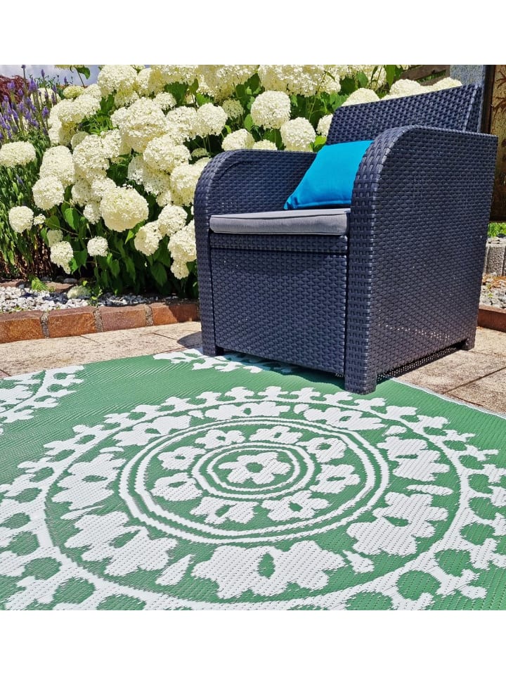 JACK Outdoor Teppich 120x180cm In- & Outdoor in Mandala Grün günstig kaufen 120x180cm