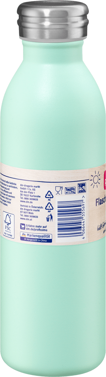 Flasche aus Edelstahl 600ml mint, 1 St
