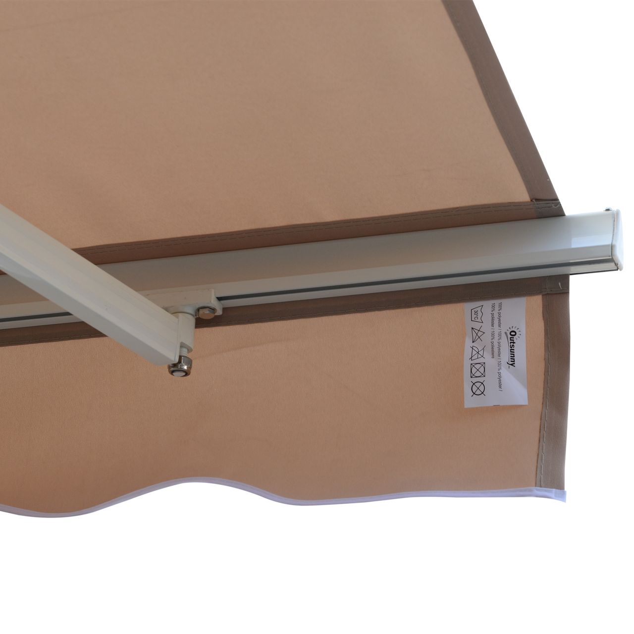 Outsunny Markise Alu-Markise Aluminium-Gelenkarm-Markise 3x4m Sonnenschutz Balkon Beige