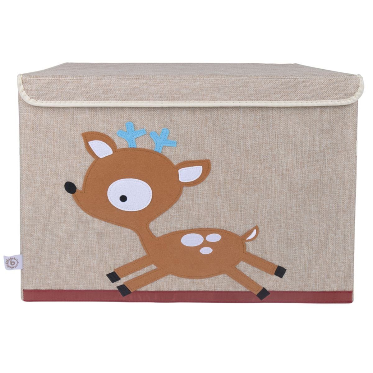 BIECO Dekokorb Große Spielzeugbox fürs Kinderzimmer, Reh, natur, 36 x 36 x 51 c