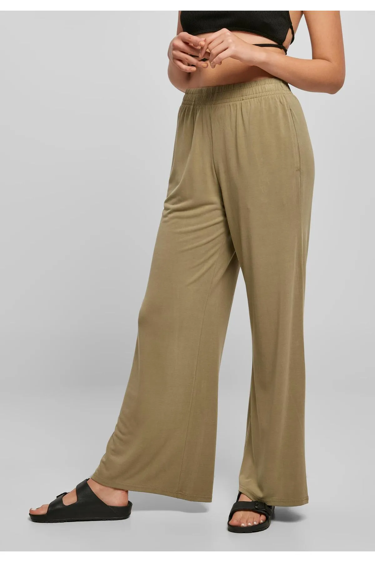 Urban Classics  Damen Damen-Hose aus Modal mit weitem Bein