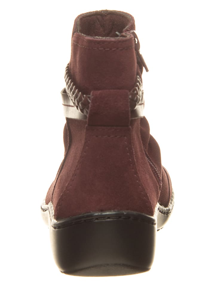 Clarks Leder-Ankle-Boots in Bordeaux günstig kaufen