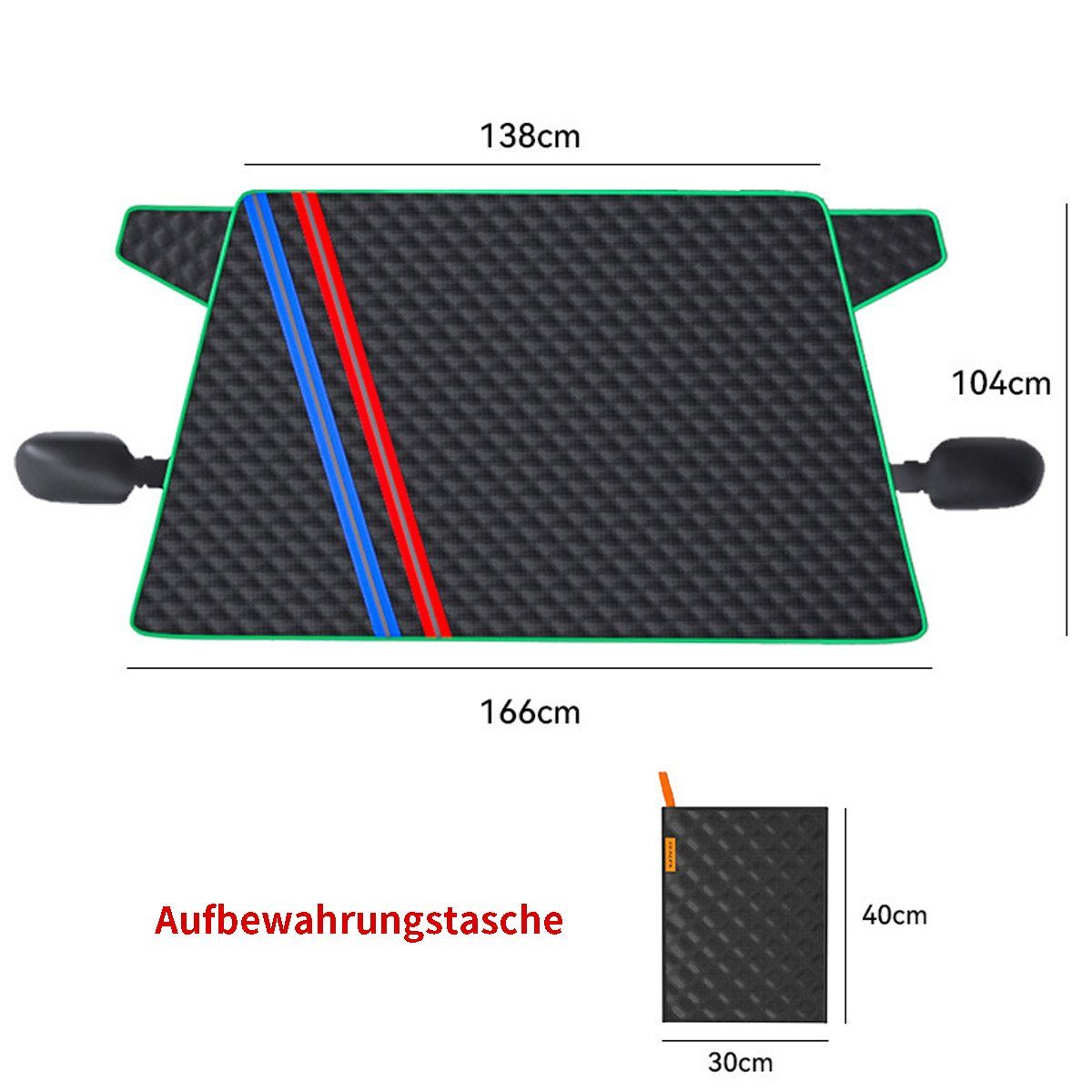 götäzer Autosonnenschutz Frostschutzmittel für die Windschutzscheibe, Wind- und Schneeschutz, (1-St), Ohrenschützer mit Rückspiegel, Halbschützer, Winter-Autozubehör