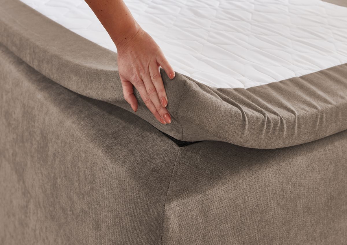 Sun Garden Boxspringbett Jeff mit Bettkasten Beige 100 x 200 cm