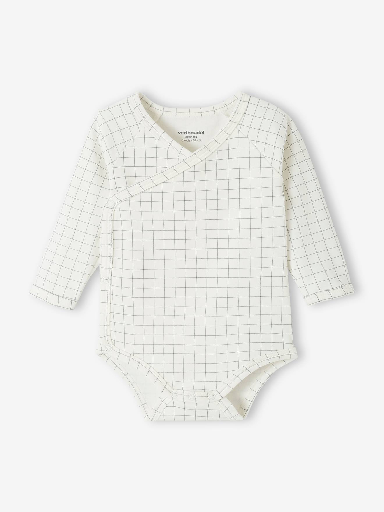 Lot de 3 bodies manches longues bébé en coton bio ouverture naissance rose poudré