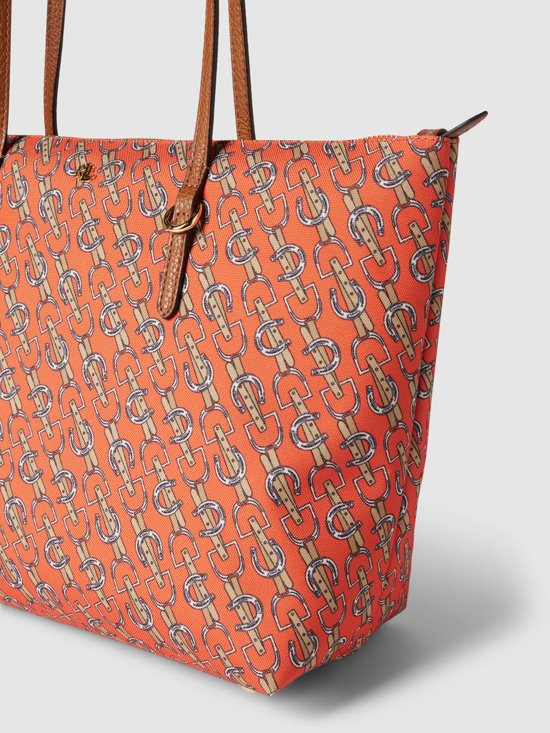 Tote Bag mit Allover-Muster Modell 'KEATON' in orange