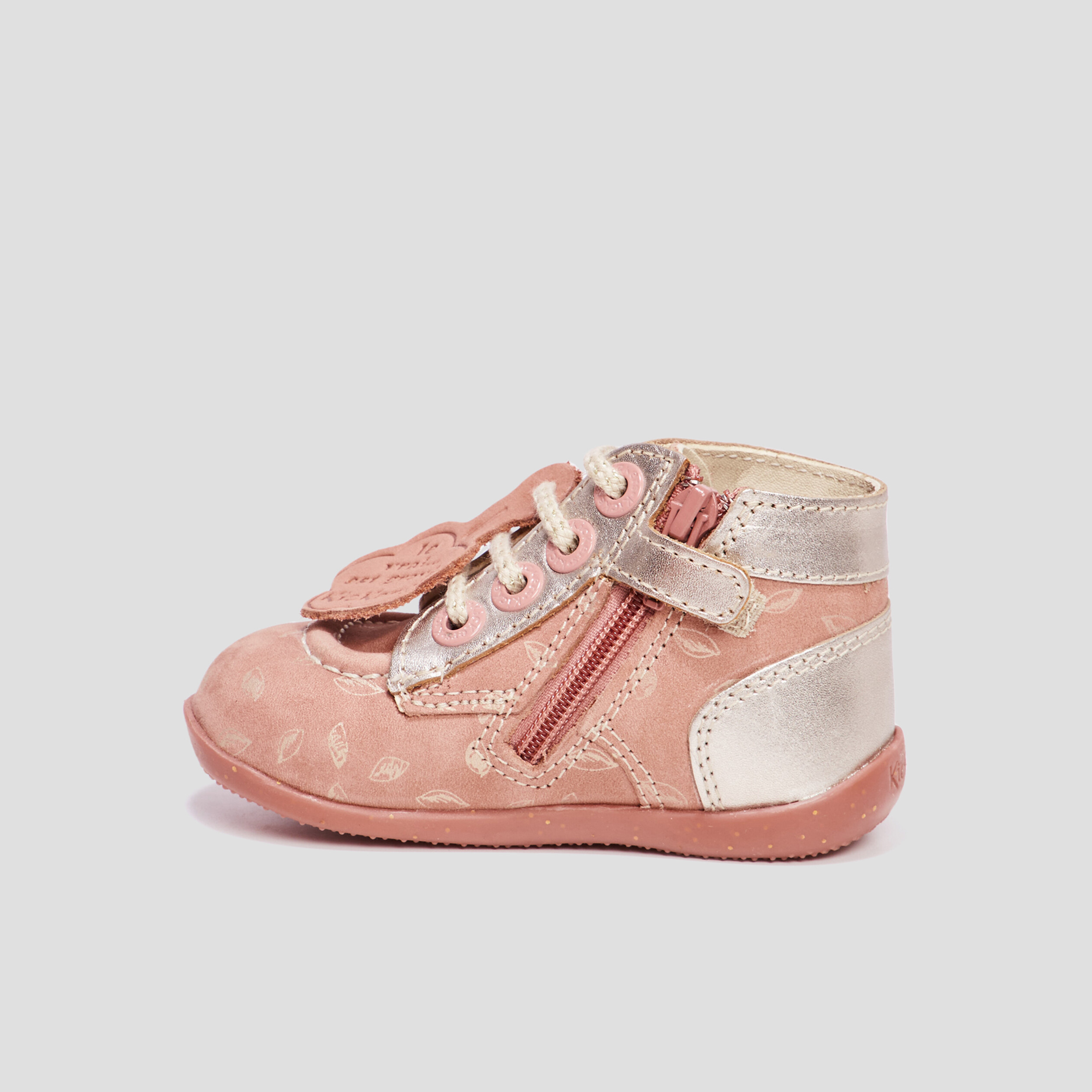 Bottillons en cuir Bonzip2 rose bébé fille | La Halle