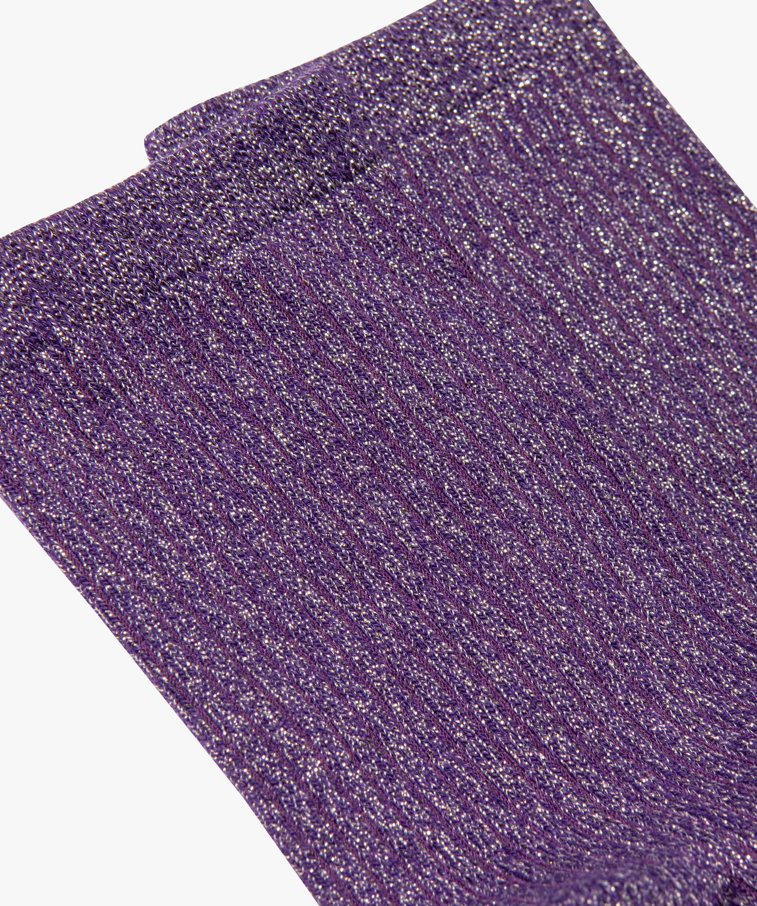 Chaussettes femme unies pailletées violet | GEMO