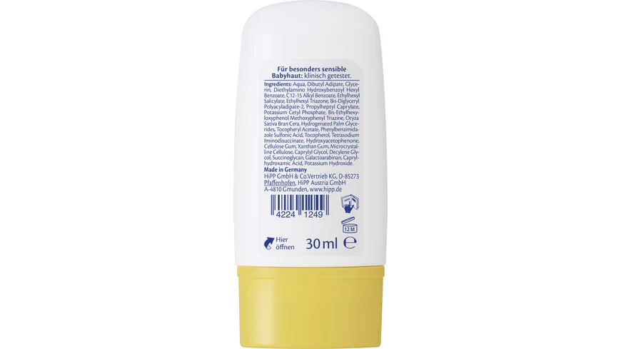 HiPP Babysanft Sonne Sonnen Gesichtscreme LSF50+ 30 ml
