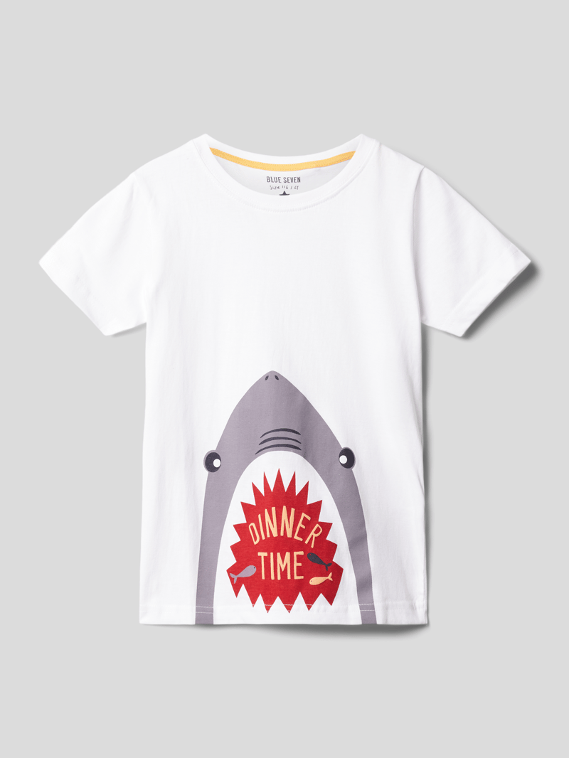 T-Shirt mit Motiv-Print in weiß