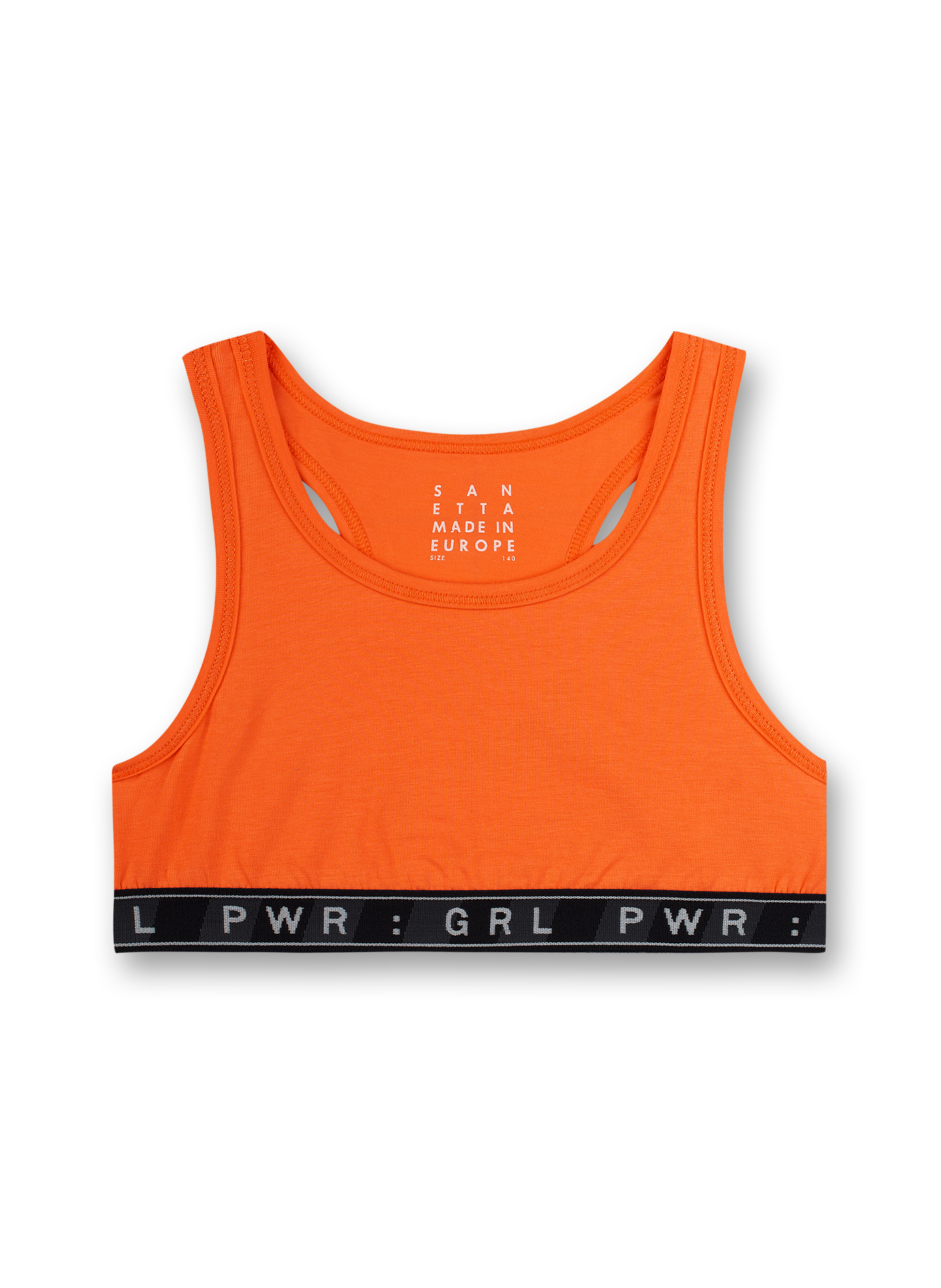 Mädchen-Bustier (Doppelpack) Leo-Allover und Orange Athleisure