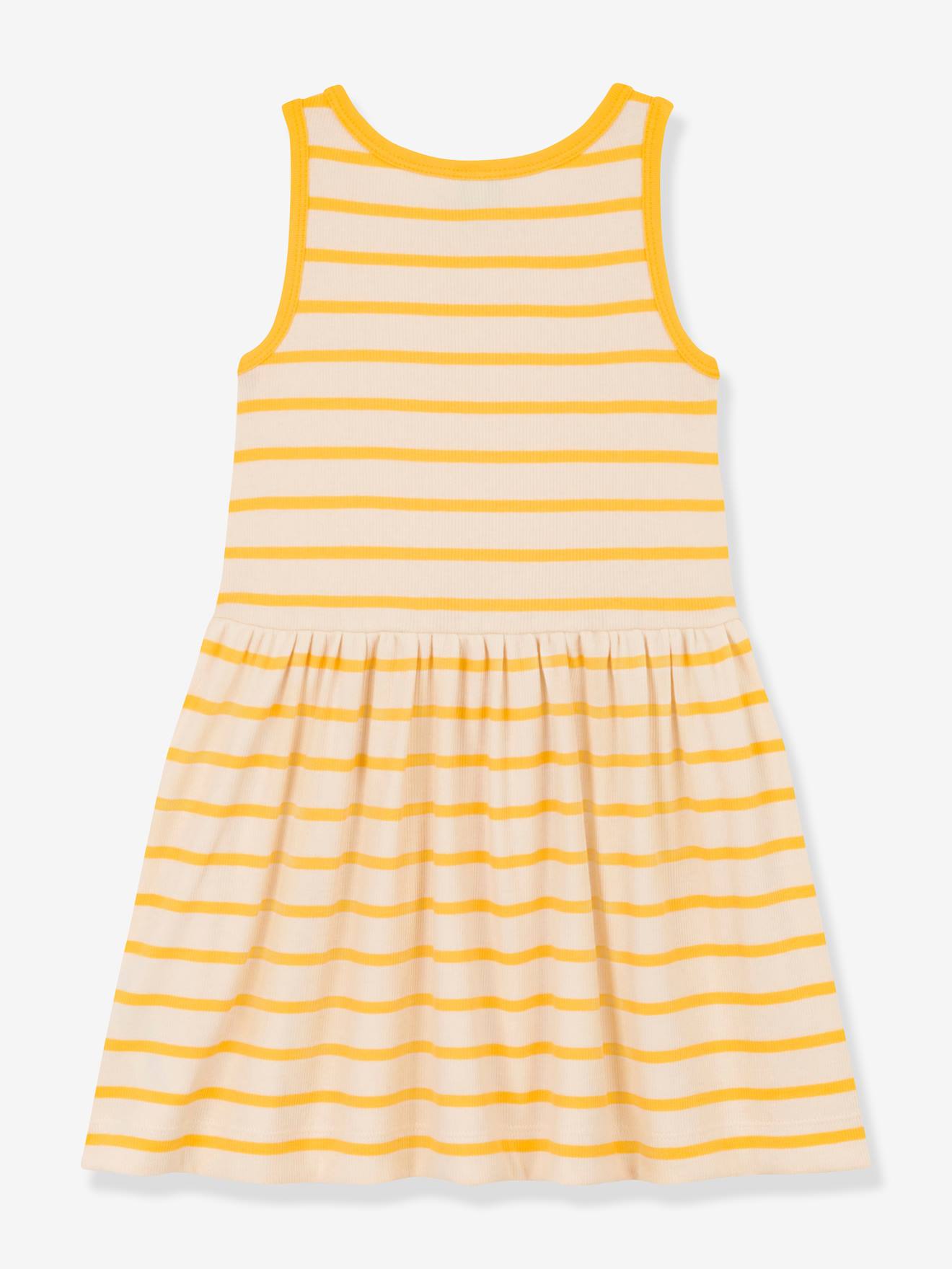 Petit Bateau Mädchen Kleid PETIT BATEAU, Bio-Baumwolle - beige