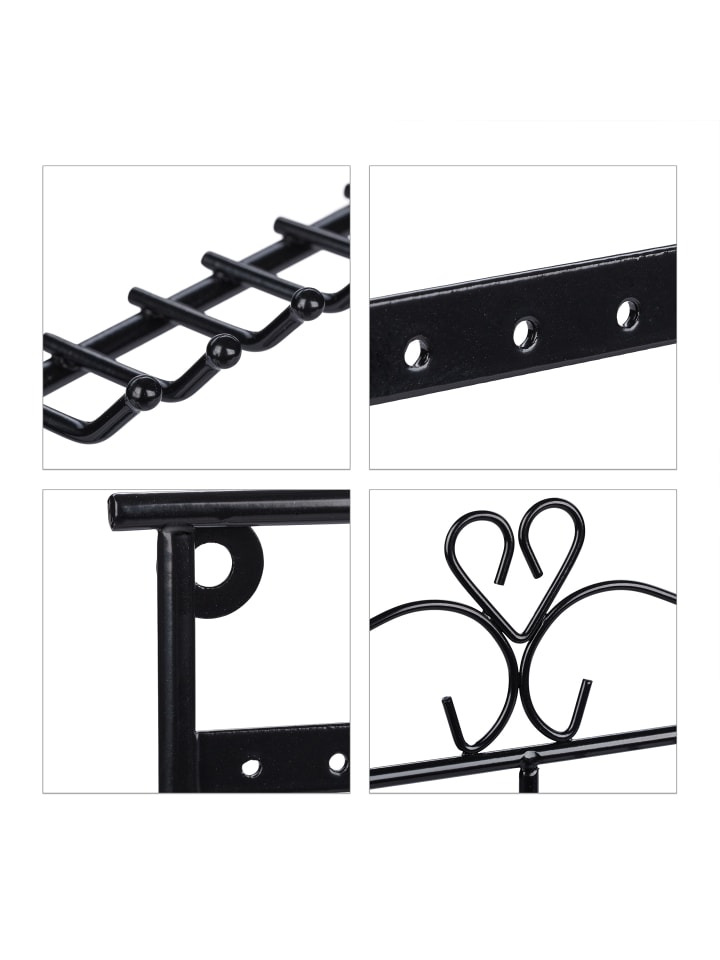 relaxdays Schmuckhalter in Schwarz - (B)31,5 x (H)34 x (T)9 cm günstig kaufen onesize