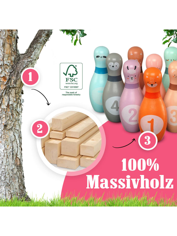 Pink Papaya Kegelspiel für Kinder 